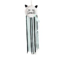 Bedroom Party Beard Cat Dream Catcher Wooden Wind Chime Wall Pendant Decoration(Green )