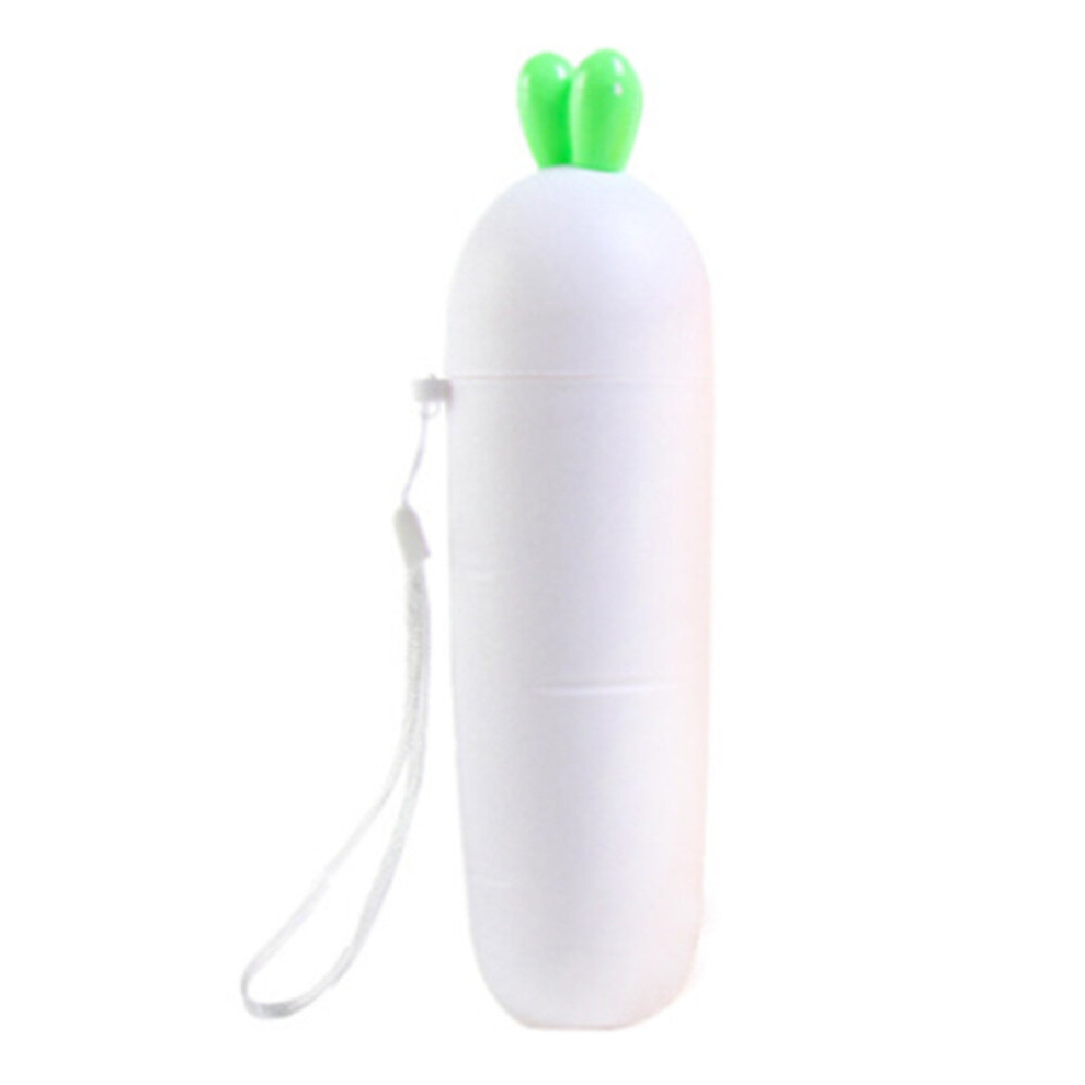 Keshen 2Pc Portable Toothbrush Cup Brush Radish Outdoor Wash Travel Tooth Box With Cover Cap(White)