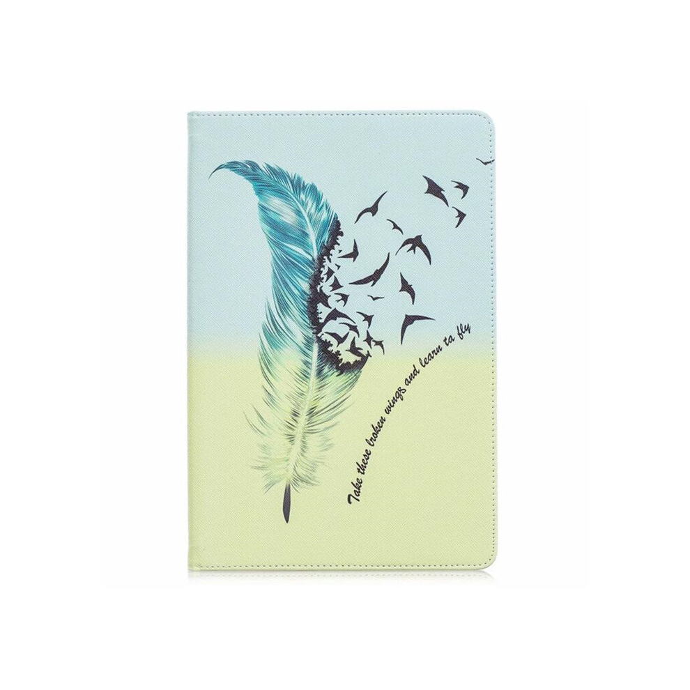 Colored Drawing Feather Bird Pattern Horizontal Flip Leather Case For Galaxy Tab S5e 10.5 T720 / T725 8881471555419