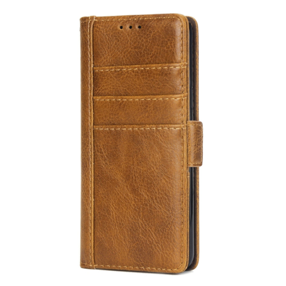 For Galaxy S9 External Three Card Slots Leather Texture Horizontal Flip Tpu + Pu Case, With Card Slots & Holder & Wallet(Light ) Brown 8881471545830