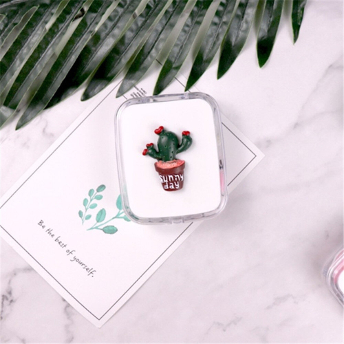 3Pcs Cute Fresh Three-Dimensional Cactus Contact Lens Case Random Pattern Delivery 1