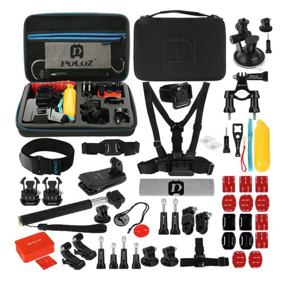 53 In 1 Accessories Total Ultimate Combo Kit With Eva Case For Gopro Hero8 /7 /6 /5 /5 Session /4 Session /4 /3+ /3 /2 /1, Xiaoyi, Etc. Action C Black 8881471557888