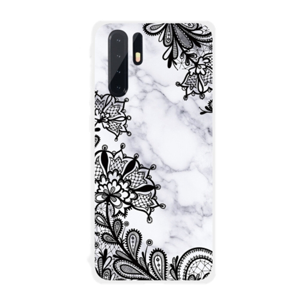2 Pcs Lace Flower Matte Semi-Transparent Tpu Marble Mobile Phone Case For Huawei P30 Pro 8881471556638