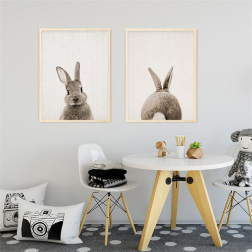 Rabbit Before and After the Computer Printing Decorative Painting Frameless Core 2