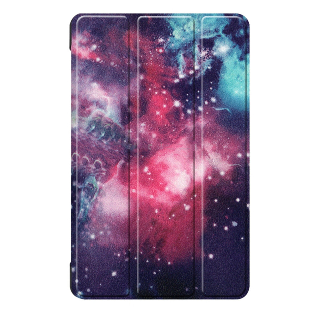 Texture Galaxy Pattern Colored Drawing Horizontal Flip Leather Case For Galaxy Tab A 8.0 (2019) P205 / P200, With Three-Folding Holder 8881471542884