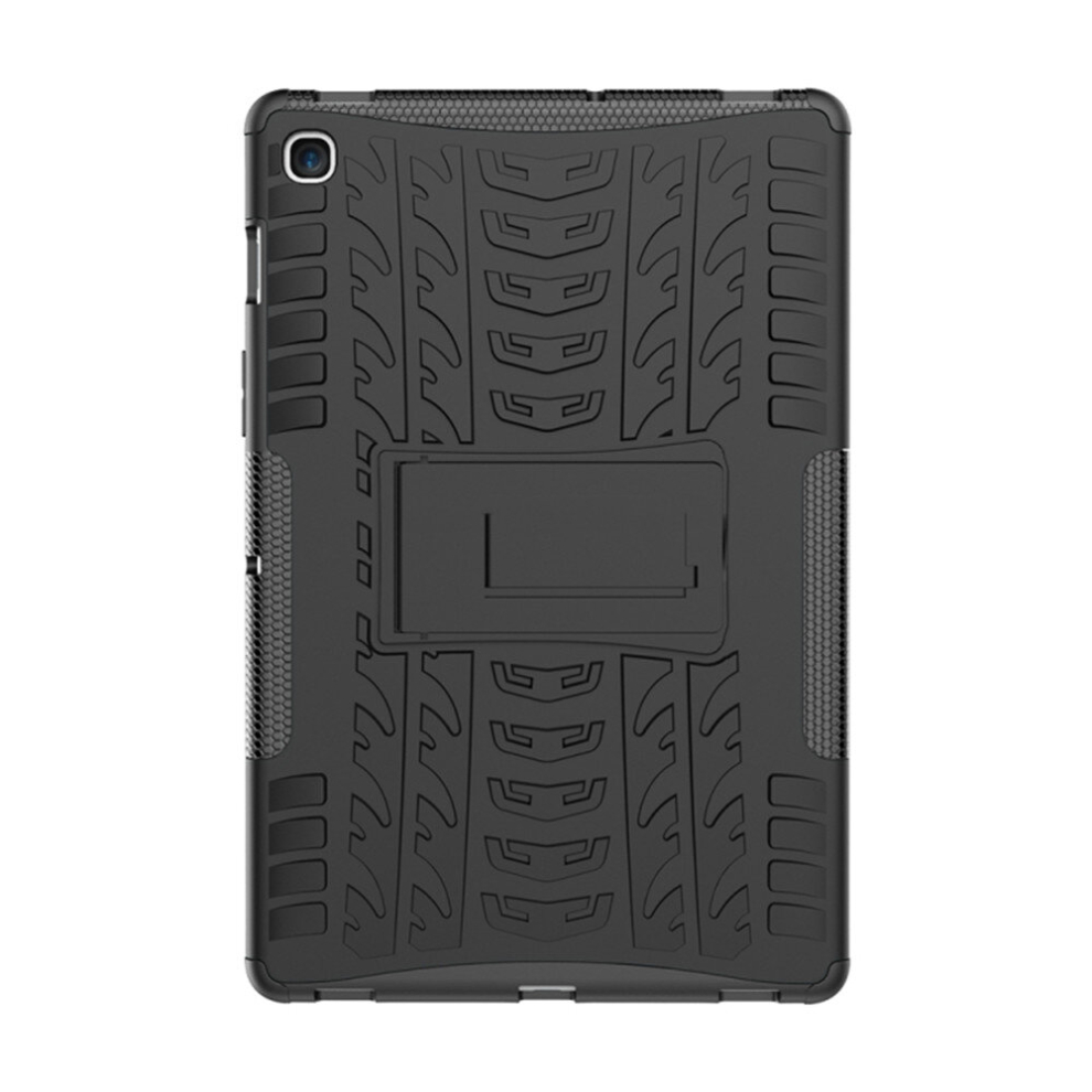Tire Texture Tpu+Pc Shockproof Case For Galaxy Tab S5e With Holder (Black) Black 8881471534988