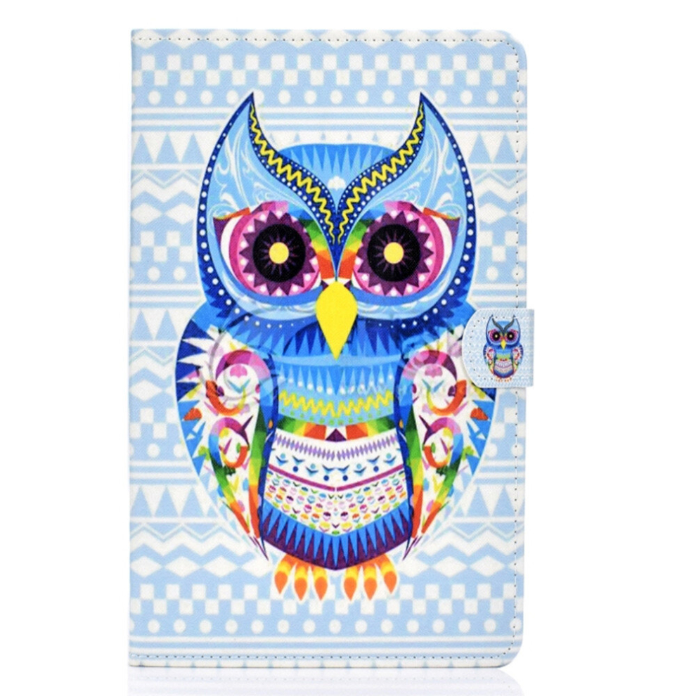 For Galaxy Tab A 10.1 (2019) T510 Colored Drawing Stitching Horizontal Flip Leather Case, With Holder & Card Slots(Colored Owl) 8881471538733