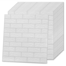 Papier peint 3D Briques Autocollant 10 pcs Blanc