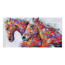 3 Pcs Two Horses Watercolor Decorative Oil Painting Living Room Decoration Painting Frameless Core, Size:20 x 40 cm(Two Horses)