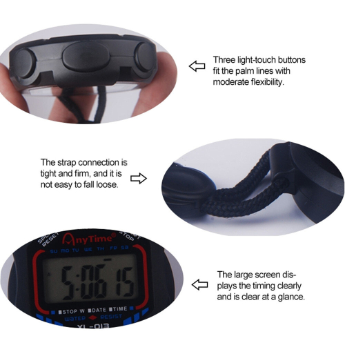 2Pcs Professional Sports Match Stopwatch Digital Handheld Lcd Display Timer 2