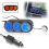3 Wheels Blue / Orange LED Light LCD Screen Car Digital Thermometer with Clock / Calendar(Black) 2