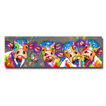 Colorful Cows Home Decoration Canvas Painting HD Inkjet Frameless Painting Core, Size:30*90cm