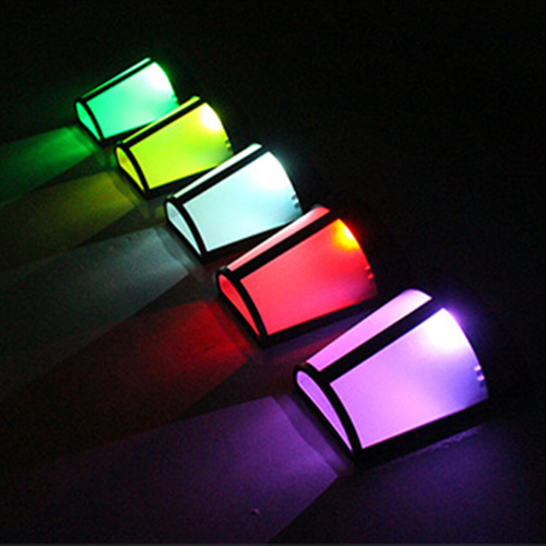 6 Leds Light Control Ip65 Waterproof Warm White Light +ful Changing Solar Powered Led Wall Lamp 2