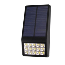 15 LEDs Light Control Outdoor IP65 Waterproof Solar Powered Garden LED Wall Lamp(Black )