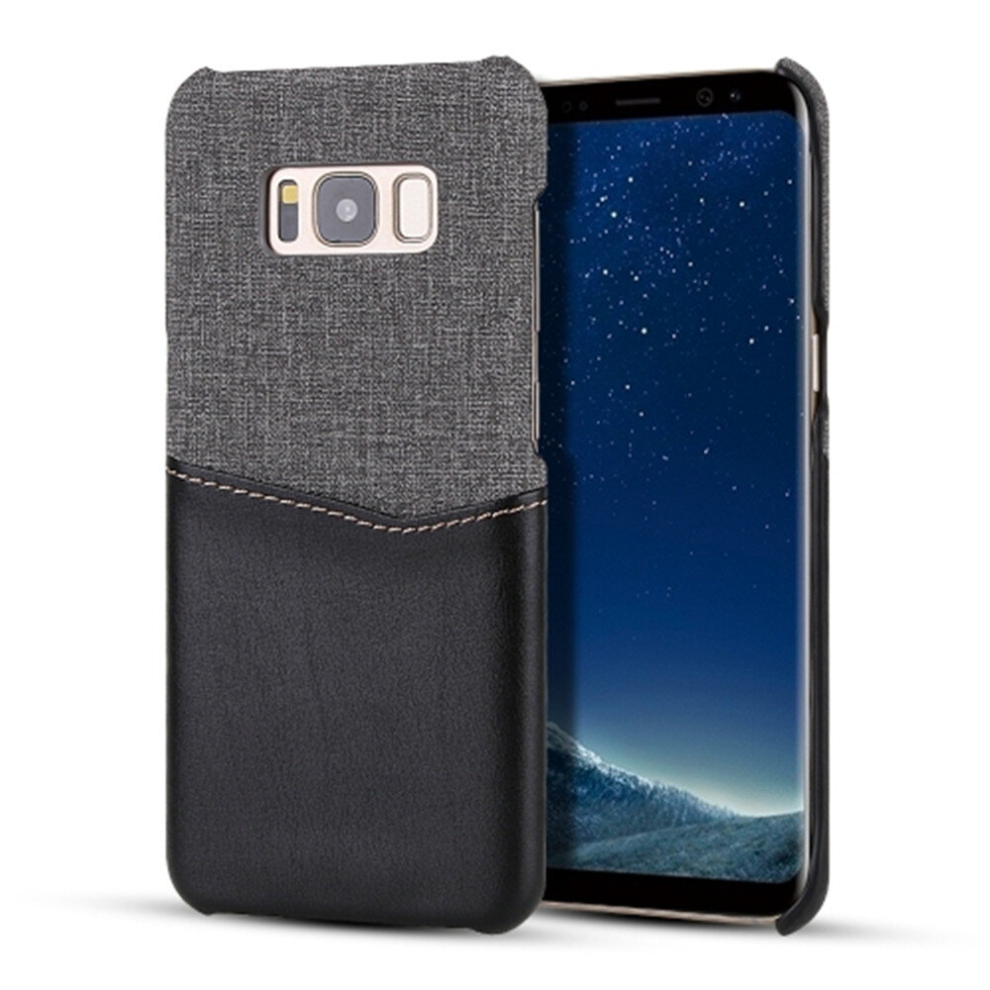 For Galaxy S8 Pc + Pu Splicing Case With Card Slots(Black) Black 8881471551190
