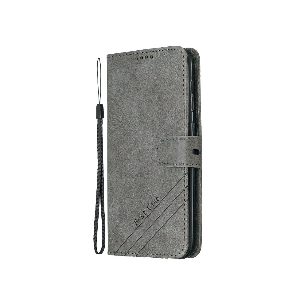 For Galaxy A20 & A30 Matching Color Frosted Texture Horizontal Flip Pu Leather Case With Holder & Card Slots & Lanyard(Gray) Gray 8881471552951