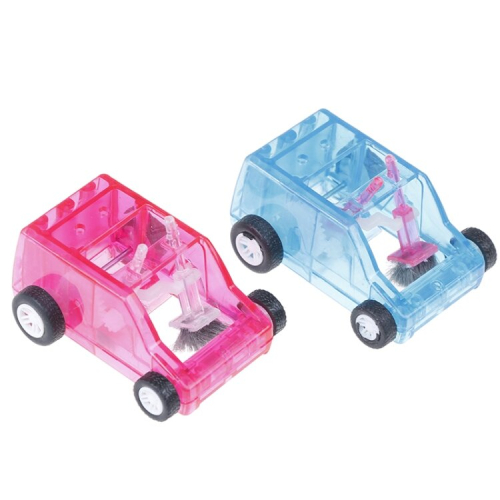 2PC Mini Pencil Shaving Eraser Desktop Cleaning Trolley Sweeper, Random Color Delivery 1