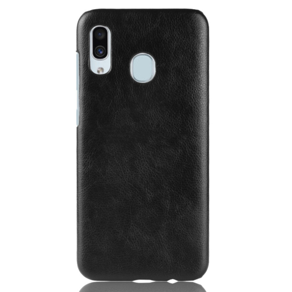 2 Pcs Shockproof Litchi Texture Pc + Pu Case For Galaxy A20e (Black) Black 8881471551848