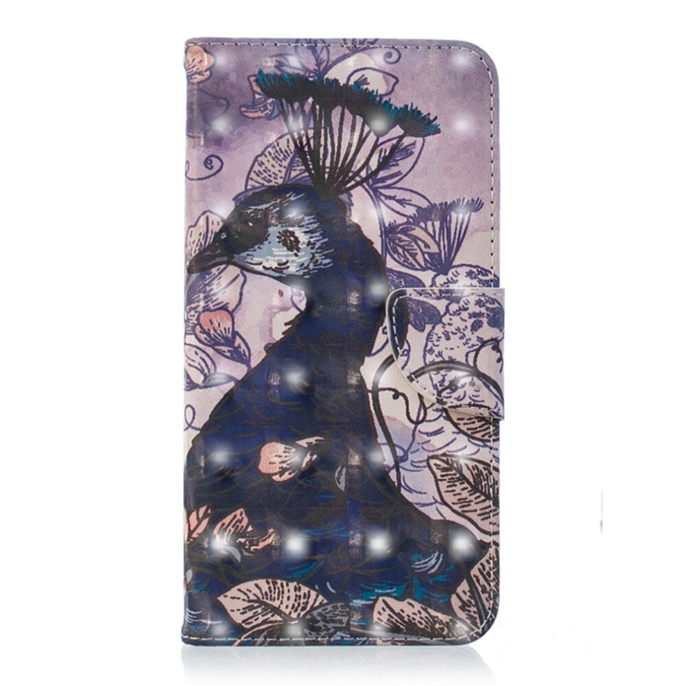 3D Colored Drawing Pattern Horizontal Flip Leather Case For Samsung Galaxy S10e, With Holder & Card Slots & Wallet(Peacock) 8881471554894