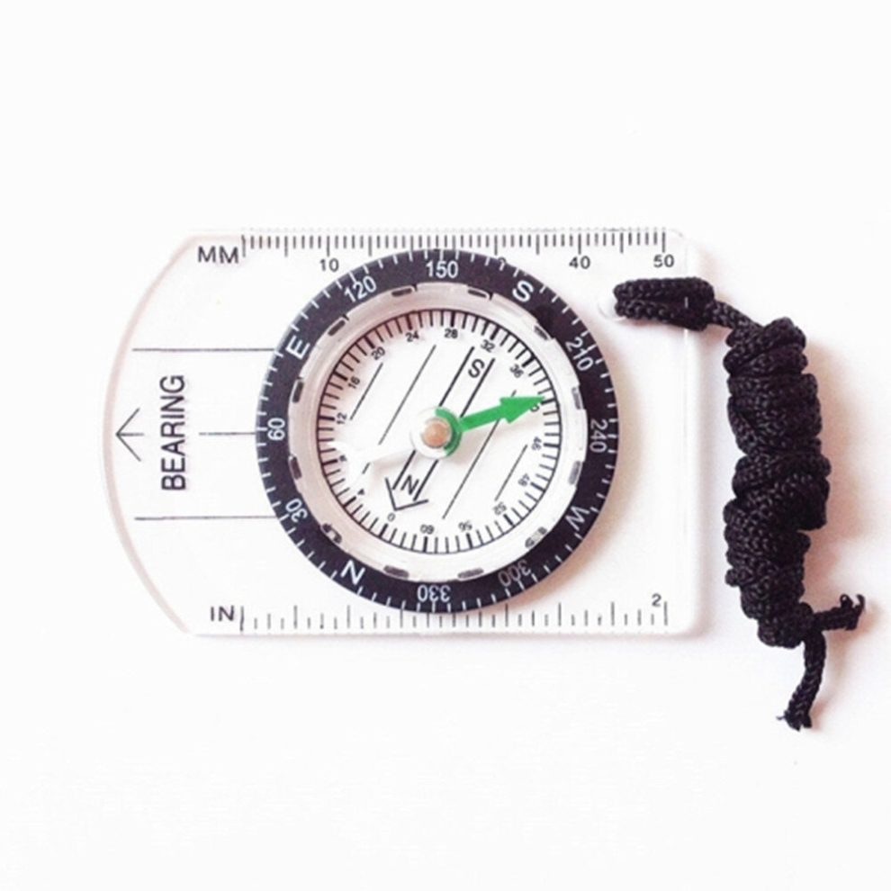 4 Pcs Professional Mini Compass Map Scale Ruler Multifunctional Equipment Outdoor Hiking Camping Survival