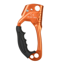 Outdoor Rock Climbing Aerial Work Anti-fall Handheld Rope Gripper for 8-12mm Diameter Rope left(Orange)