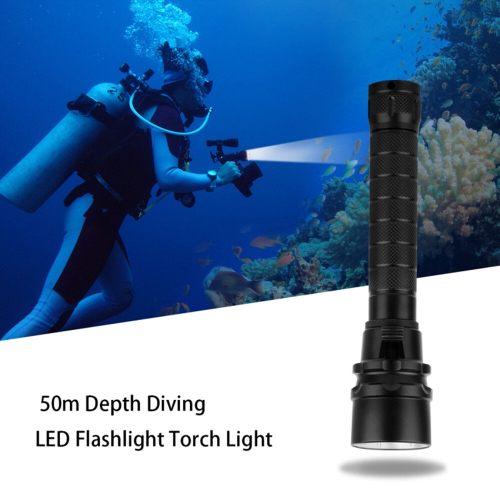 1000LM Aluminum Alloy 50m Depth Diving LED Flashlight Cold White Light Torch Light 2