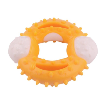 2Pcs Pet Dog Ball Chew Pet Puppy Teething Clean Bite Toy Funny Interactive Durable Training Ball(Yellow)