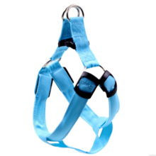 2PC Double Sided LED Light Pet Harness Nylon Cat Dog Chest Strap Leash, Size:XL(Blue)