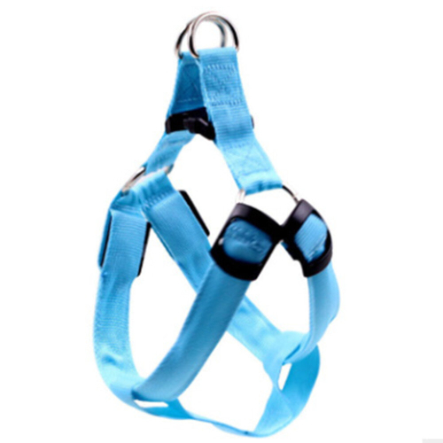 2PC Double Sided LED Light Pet Harness Nylon Cat Dog Chest Strap Leash, Size:XL(Blue)