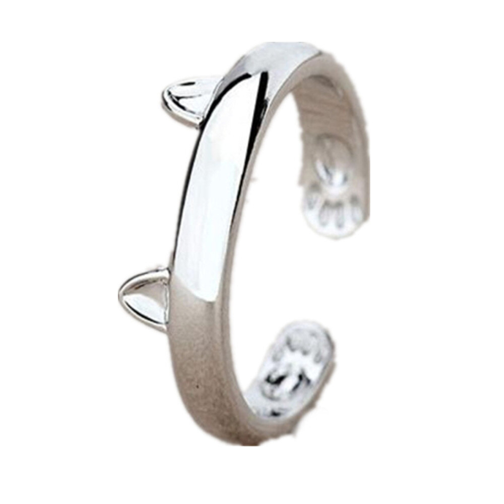 10 PCS Silver Plated Cat Ear Design Cute Fashion Jewelry Ring For Women-image-OPC-PD6HHXG-NEW