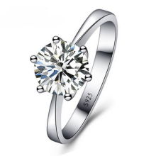 4Pcs 925 Sterling Silver Woman CZ Crystal Wedding Engagement Finger Rings Super Shinning Cubic Zirconia Fine Jewelry, Ring Size:9