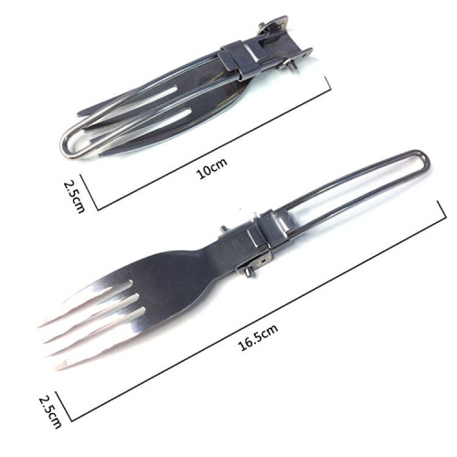 2Set Three-Piece Stainless Steel Foldable Outdoor Cutlery 1