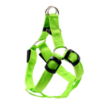 2Pcs Double Sided LED Light Pet Harness Nylon Cat Dog Chest Strap Leash, Size:XL(Green)