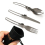 2Set Three-Piece Stainless Steel Foldable Outdoor Cutlery 3