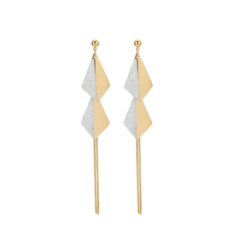 Photos - Earrings Keshen 3 Pair Women Fashion Rhombus Long   (Gold)