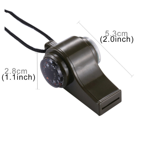 3 Pcs 3 in 1 Outdoor Mini Multi-function Portable Handheld Lifesaving Whistle Compass Thermometer 2