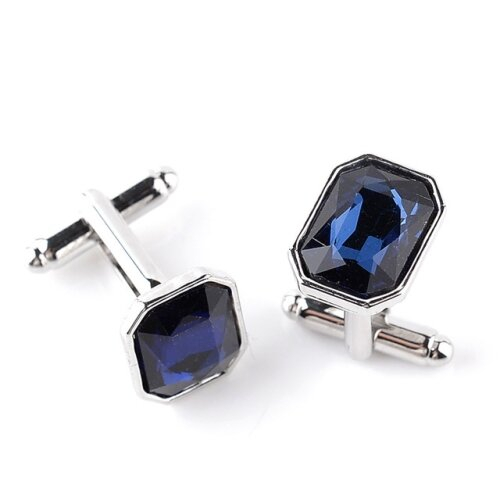 3Pair Fashion Diamond-encrusted Cufflinks(Dark blue)
