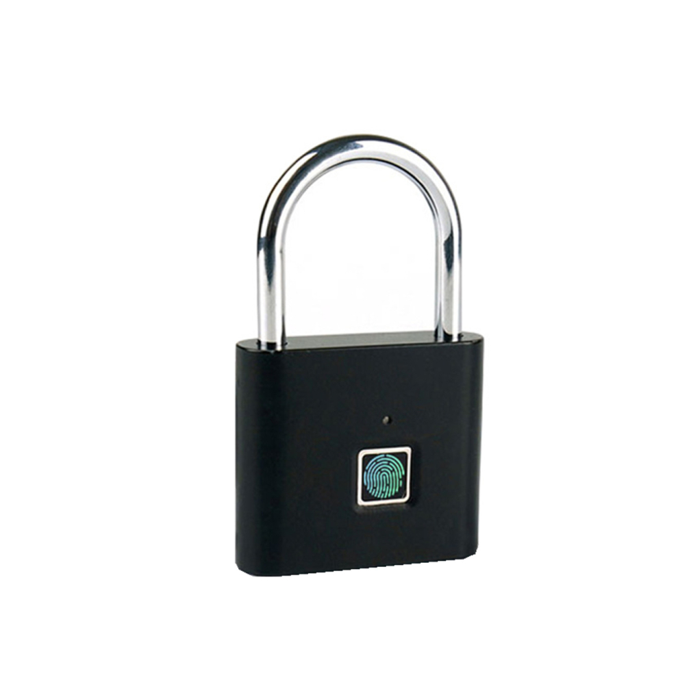 Fingerprint Lock Smart Padlock Thumbprint Door Padlocks Portable Anti-Theft Fingerprint Lock For Bag Drawer Suitcase - Black 766261490164