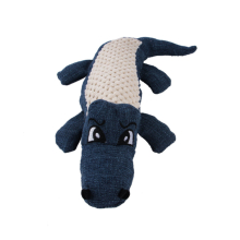 2 Pcs Plush Spelt Linen Sound Puzzle Simulation Crocodile Pet Toy(Blue )