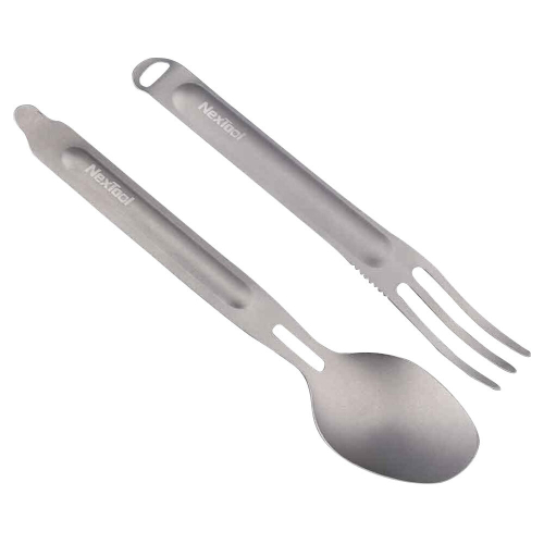 Xiaomi NEXTOOL Outdoor Titanium Alloy Fork Spoon Tableware Set - Silver 1