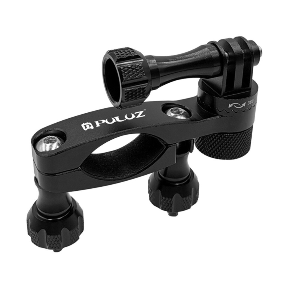 360 Degree Rotation Bike Aluminum Handlebar Adapter Mount With Screw For Gopro Hero8 / Max / Hero7, Dji Osmo Action, Xiaoyi And Other Action Cam Black 8881471557529