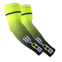 1 Pair Cool Men Cycling Running Bicycle UV Sun Protection Cuff Cover Protective Arm Sleeve Bike Sport Arm Warmers Sleeves L(Green)