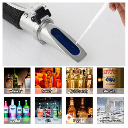 RZ116 Refractometer Alcohol Portable Automatic Digital Refractometer 0-80 Glycol Handheld Atc Brix Refractometer Beer Box 1