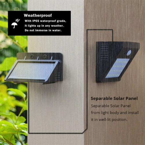 Split Solar Powered Garden Landscape Light Induction Wall Lamp With 2.5M Extension Cable 2