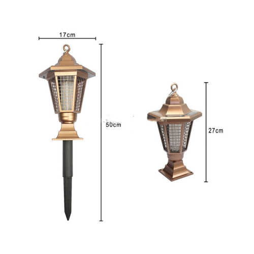 Gold Hexagonal Led Solar Mosquito Killer Light 1