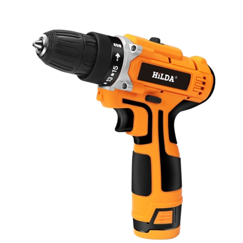 Electric Drill with Lithium Battery Rechargeable 12V Two-Speed ​​Electric Cordless Screwdriver(Orange)-image-OPC-PD6HJNS-NEW