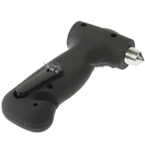 Multi-function Lifesaving Hammer with 3 LED Dynamo Flashlight & Seat Belt Cutter(Black) 2