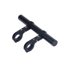 Mountainous Bicycle Aluminium Alloy Handlebar Extension Frame Flashlight Bracket (Black)