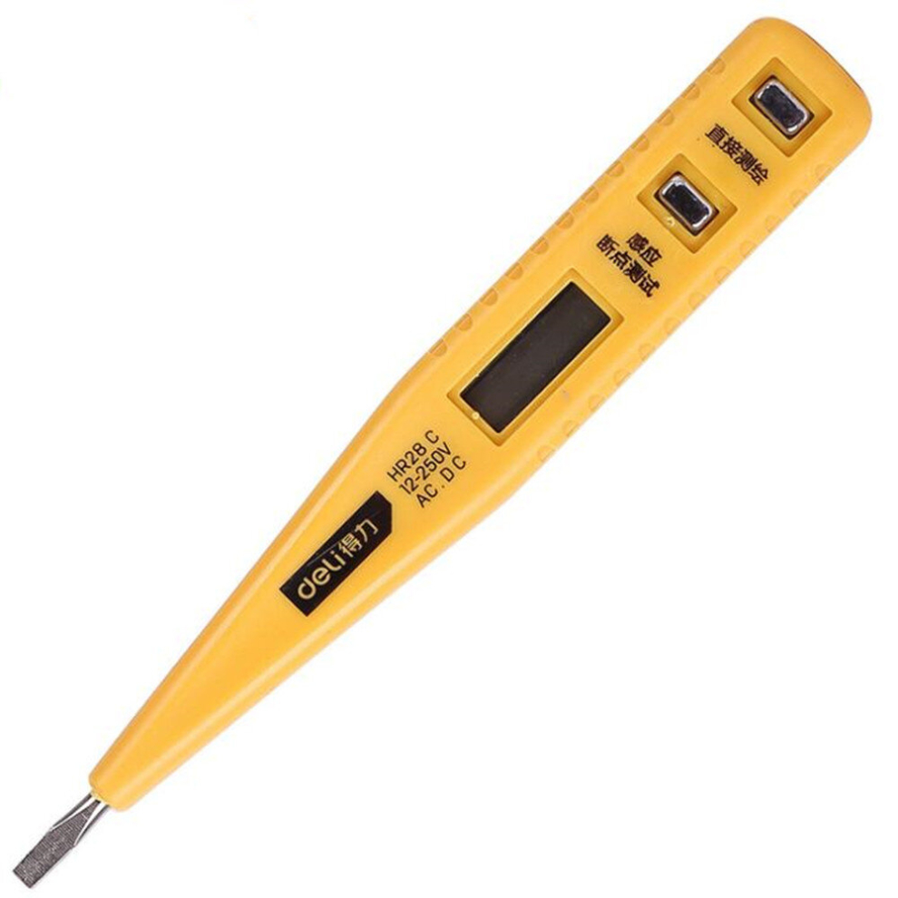 4Pcs Portable Ac Dc Voltage Test Pencil Circuit Detector Volt Tester 12-250V Detection(Yellow) 7061857258719
