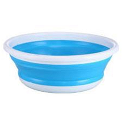 Home Portable Environmental Silicone Travel Folding Wash Basin, Size: L